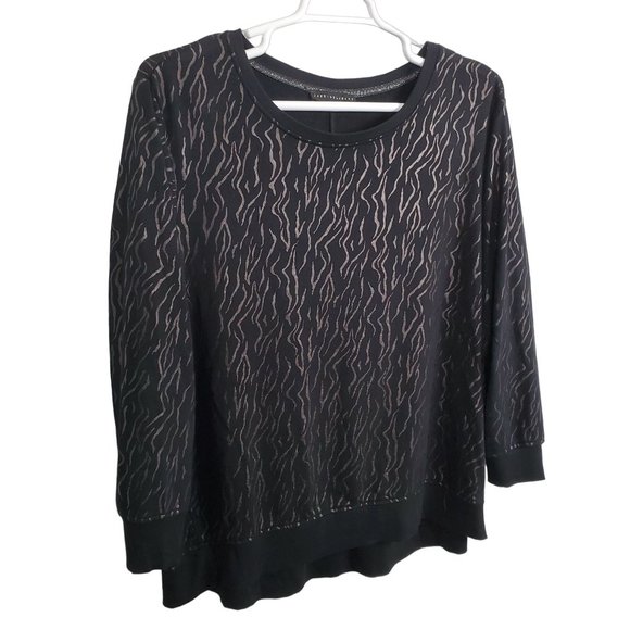 Jane + Delancey Sweaters - Jane + Delancey Size 1X Sweater Super Soft Jersey Knit Fleece Lined Shimmer Blac